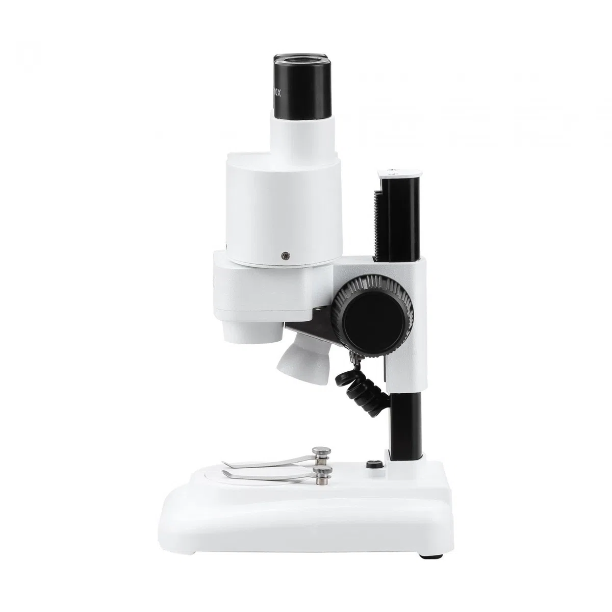 Stéréoscope Instrument Scientifique Binoculaire pour Observation de Spécimens Volumineux Éclairage Double Source Platine Contrastée Idéal pour Étudian, Blanc