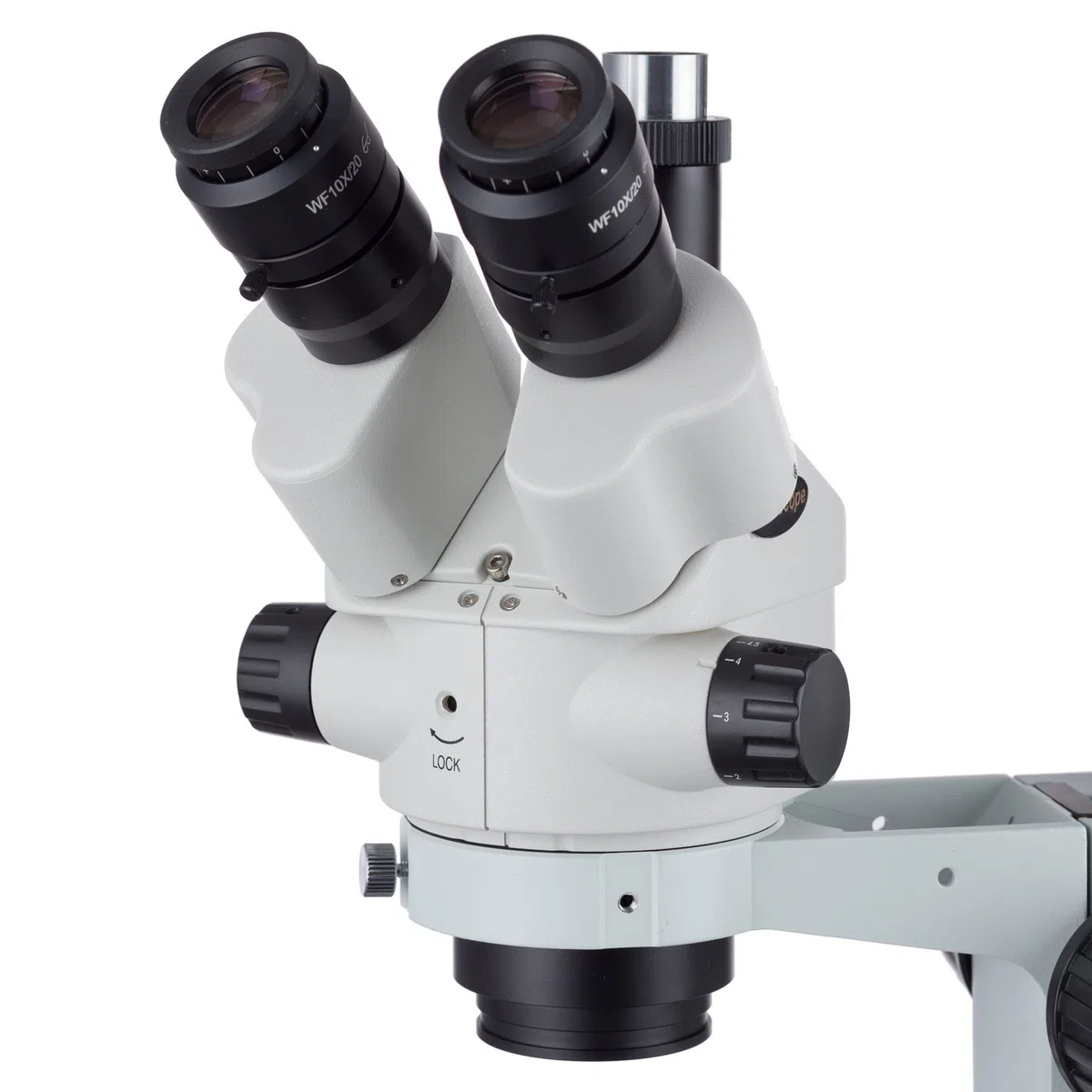 AmScope 3,5 x -45 x stéréo Simul-focal Zoom microscope sur un seul Bras avec perche avec bague de 144-led lumière et appareil photo 1,3 Mp