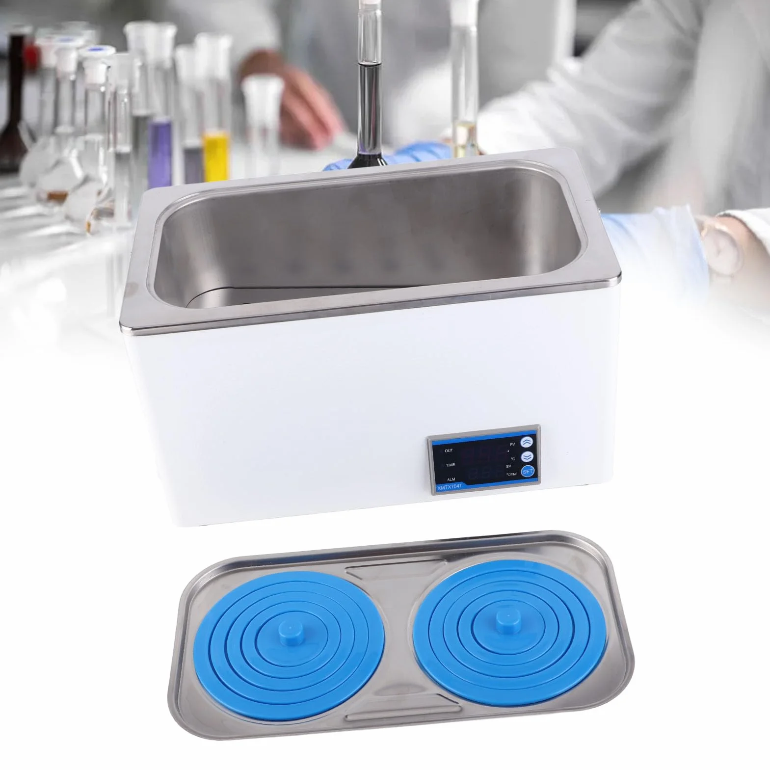 Bain-marie Thermostatique Numérique, Chauffe-bain Thermostatique Numérique à Température Constante 7L Fournitures de Laboratoire 1 Chambre avec 2, Ensembles d'outils (Prise UE
