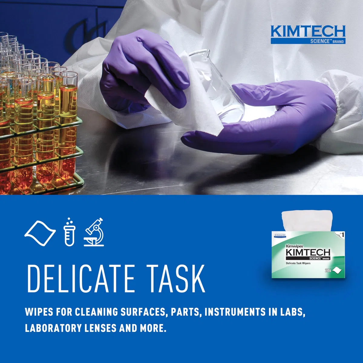 Kimberly-Clark Kimtech Science Kimwipes délicate tâche jetables d'essuie-glace, 8–25/162,6 cm Longueur X 4–25/162,6 cm Largeur, Blanc, 60 Boxes of 280, blanc, 60