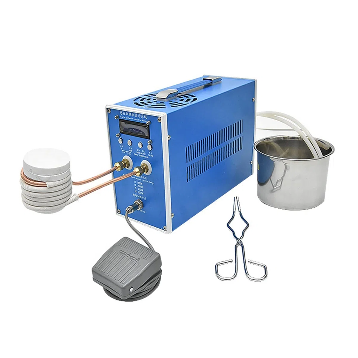 Machine de chauffage par induction à haute fréquence Four de fusion des métaux Chauffage par induction Soudage Équipement de trempe des métaux 220V 6000W(1500W ZDBT-2)