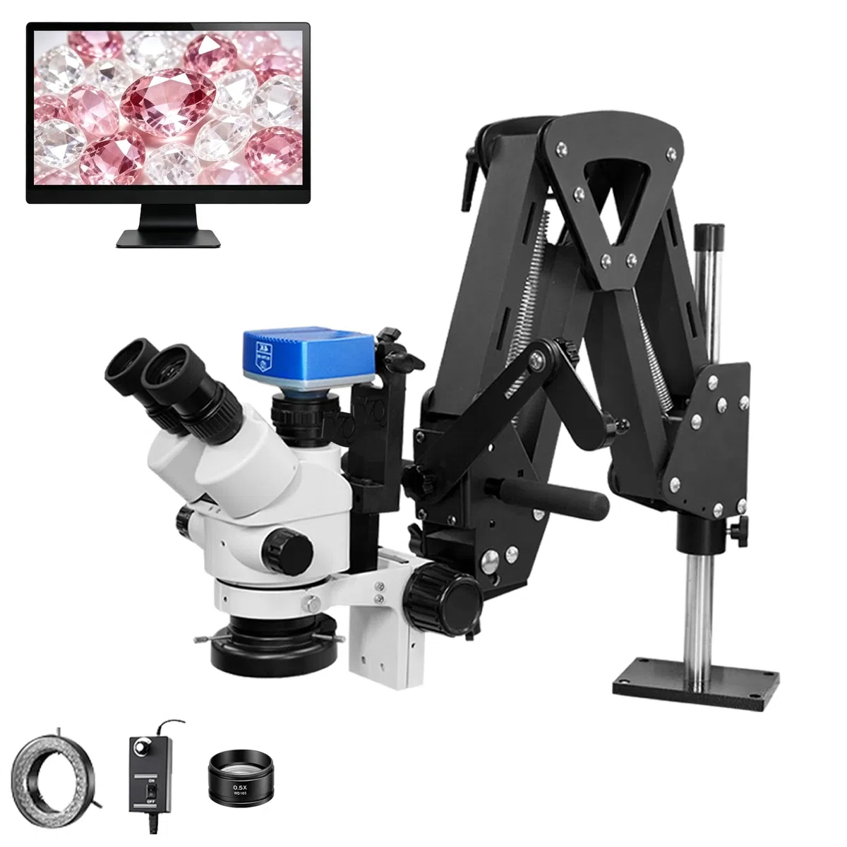 DZQ Microscope trinoculaire bijoux