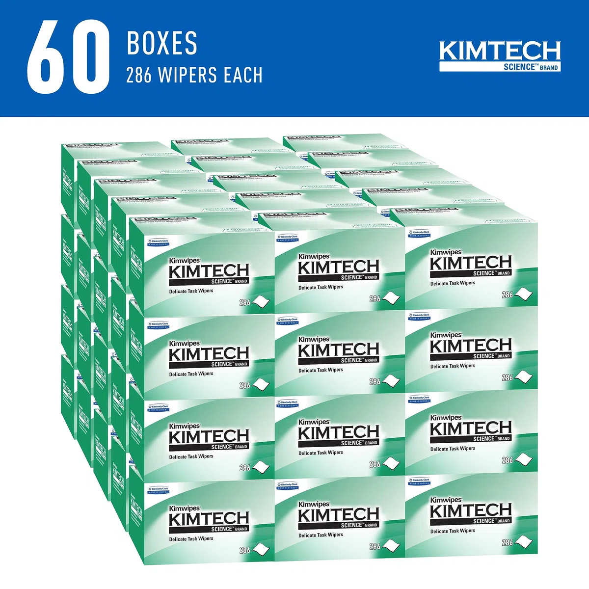 Kimberly-Clark Kimtech Science Kimwipes délicate tâche jetables d'essuie-glace, 8–25/162,6 cm Longueur X 4–25/162,6 cm Largeur, Blanc, 60 Boxes of 280, blanc, 60