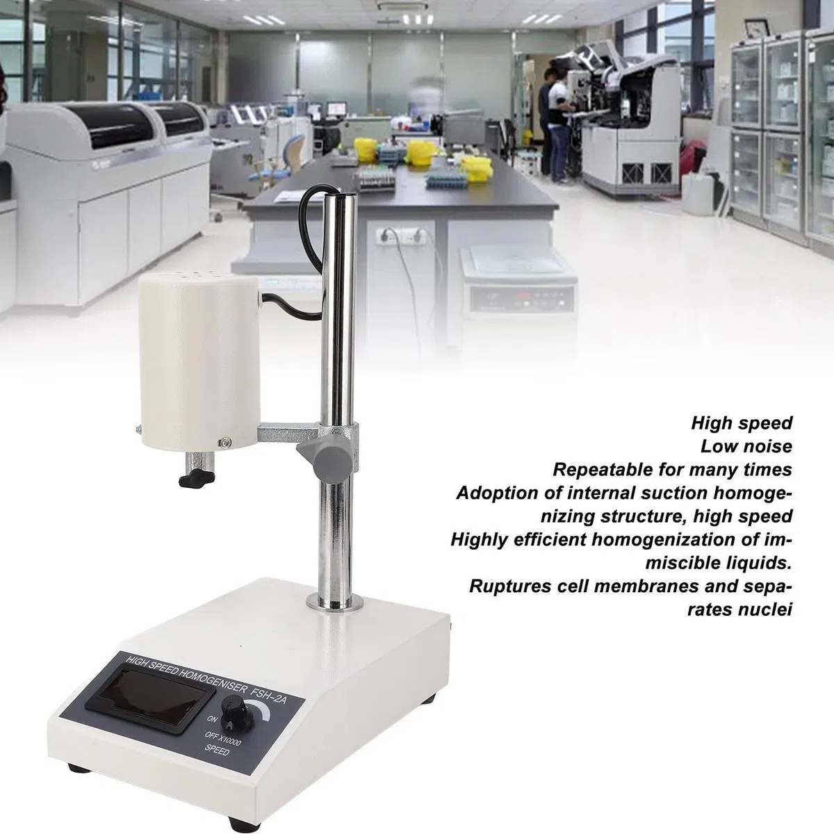 Émulsifiant de Dispersion de Laboratoire d'homogénéisateur à Grande Vitesse 5~1000 ML Vitesse réglable 8000~22000 TR/Min avec 2 têtes de Travail