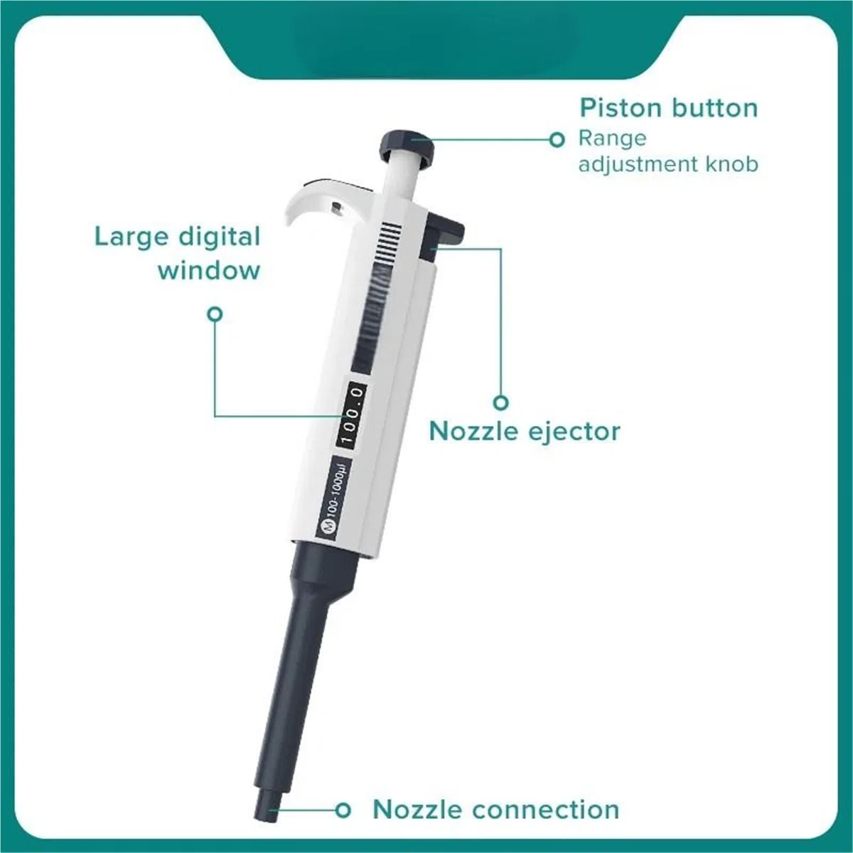 Lot de 4 pipettes laboratoire à canal, micropipettes, manuelles réglables, pistolet numérique,Micropipettes(500-5000ul)