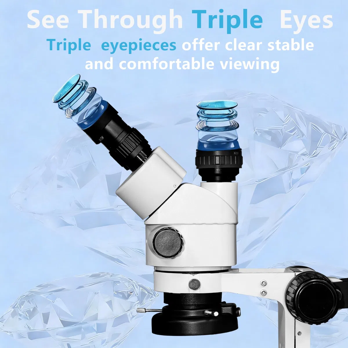DZQ Microscope trinoculaire bijoux