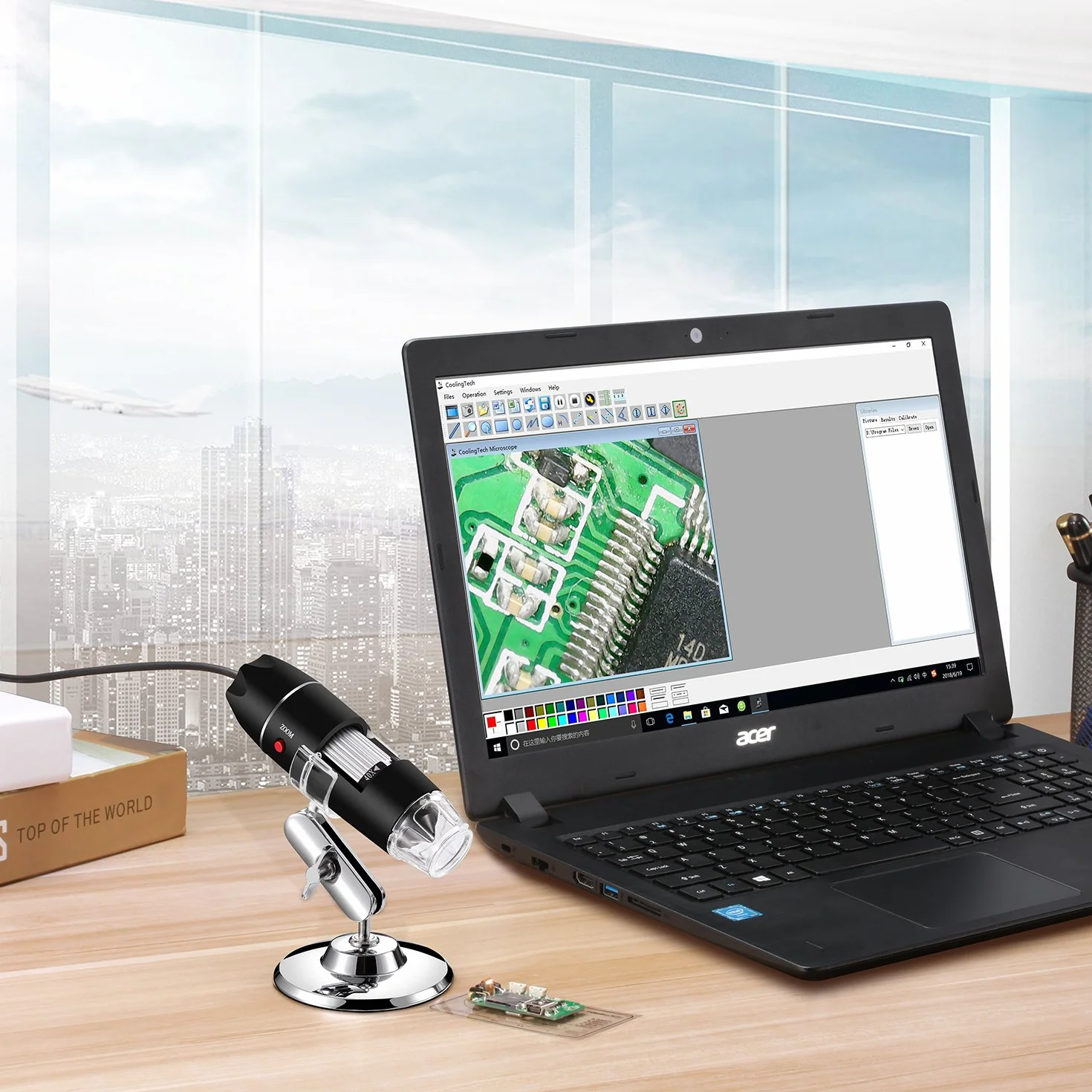 Microscope numérique USB, Endoscope de grossissement 40X-1000X Portable Bysameyee, Microscope Digital 8 LED pour Windows 7/8/10 Mac Linux sous Android (avec OTG)