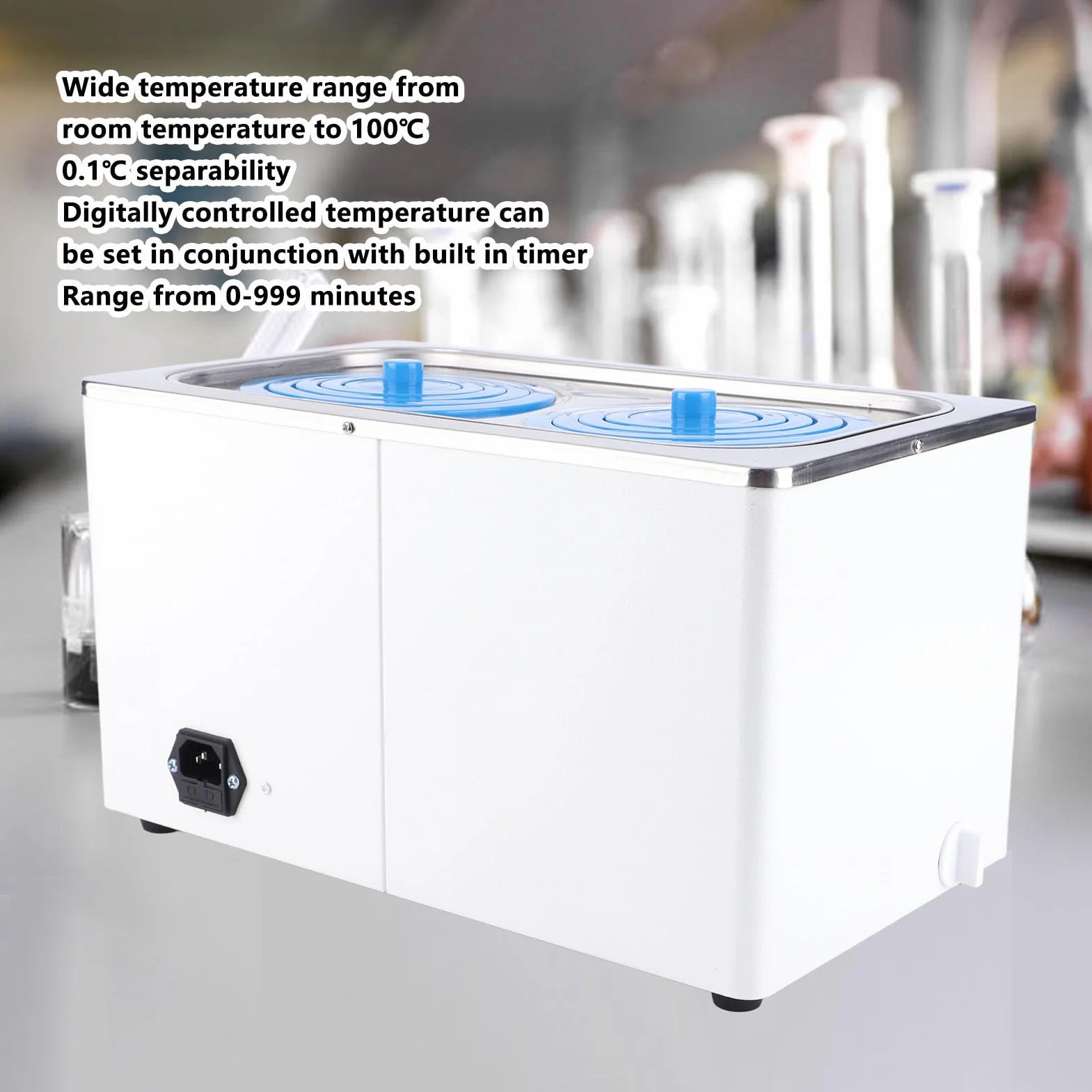 Bain-marie Thermostatique Numérique, Chauffe-bain Thermostatique Numérique à Température Constante 7L Fournitures de Laboratoire 1 Chambre avec 2, Ensembles d'outils (Prise UE