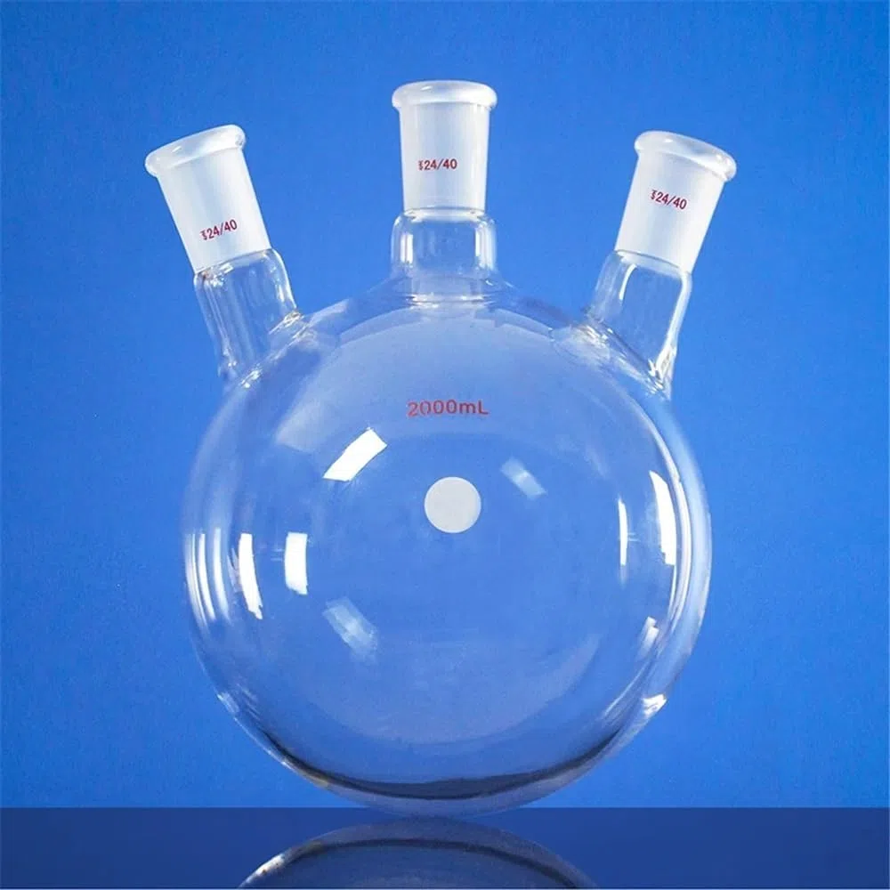 Instrumentos y Equipos de Laboratorio Ballon à fond rond à trois cols en verre borosilicaté LH-10, capacité 10000 ml/20000 ml(LH-105096)