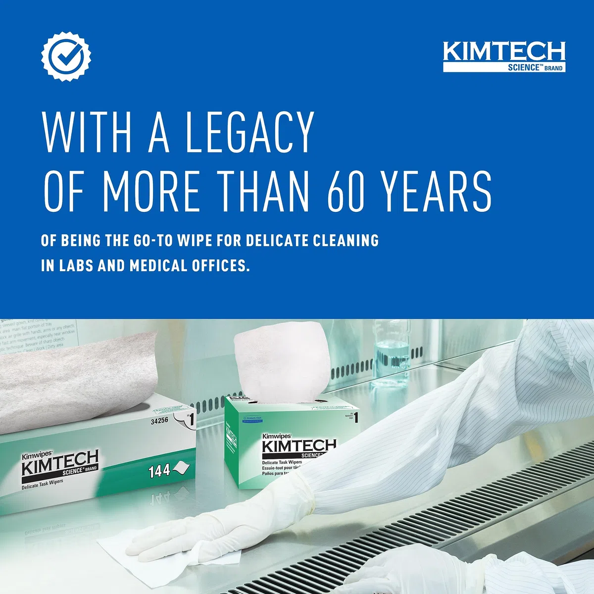 Kimberly-Clark Kimtech Science Kimwipes délicate tâche jetables d'essuie-glace, 8–25/162,6 cm Longueur X 4–25/162,6 cm Largeur, Blanc, 60 Boxes of 280, blanc, 60
