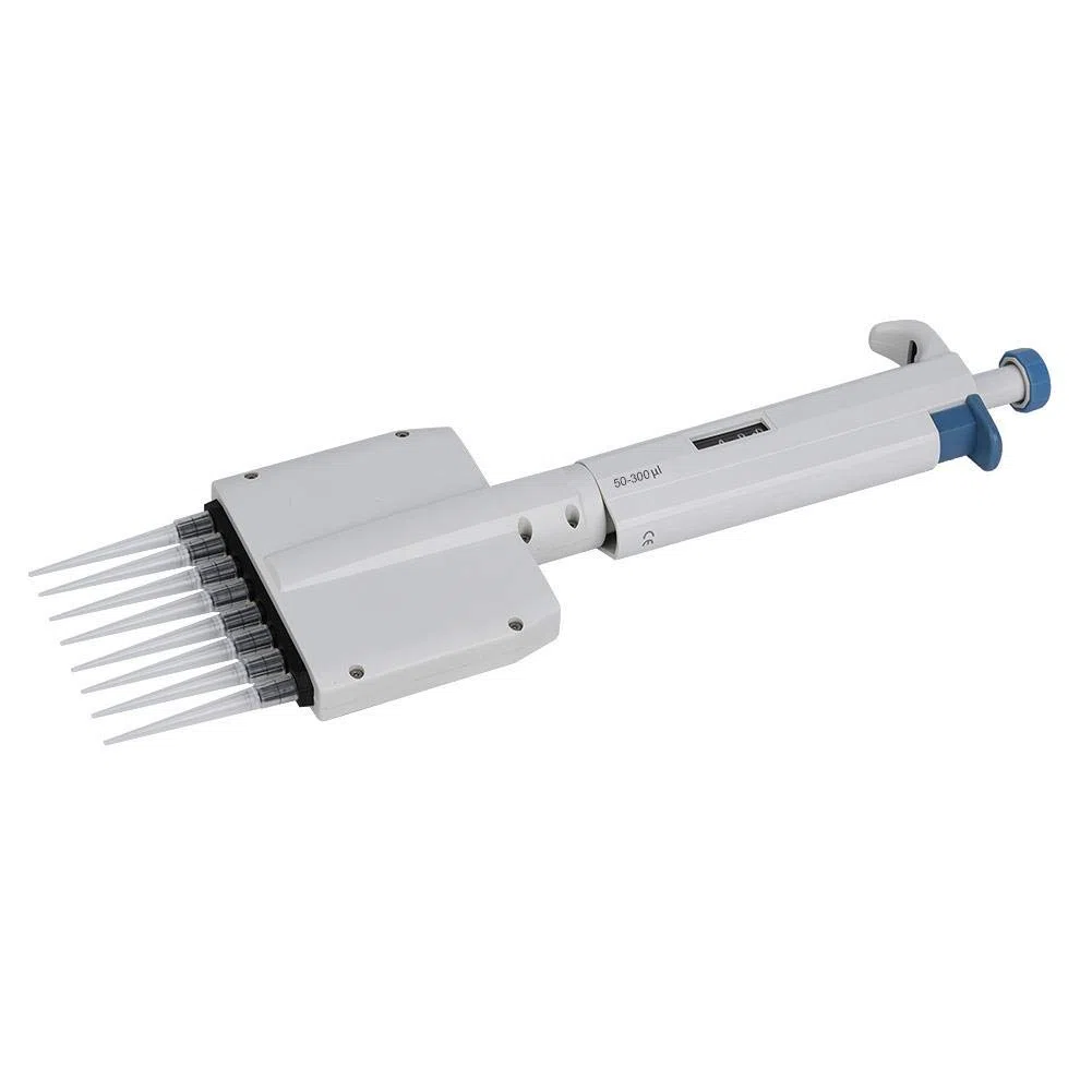 Pipette Multicanaux à 8 Canaux, Micropipette Réglable 50-300μl