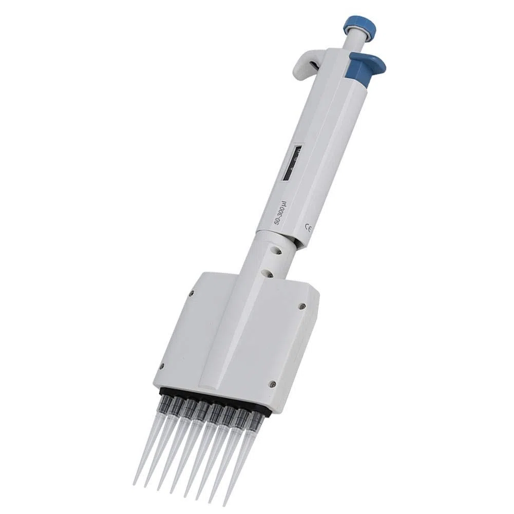 Pipette Multicanaux à 8 Canaux, Micropipette Réglable 50-300μl