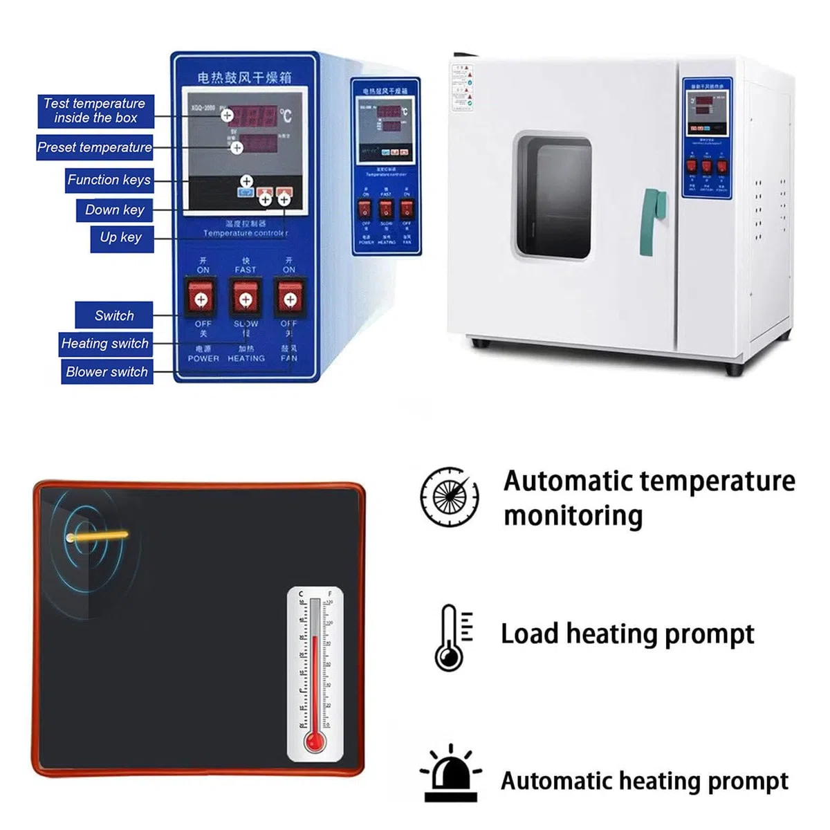 Étuve de séchage Rapide à température constante pour Laboratoire, 16 L, 43 L, 70 L et 136 L, étuve de séchage à Convection forcée, séchage Intelligent avec Affichage numérique 15L