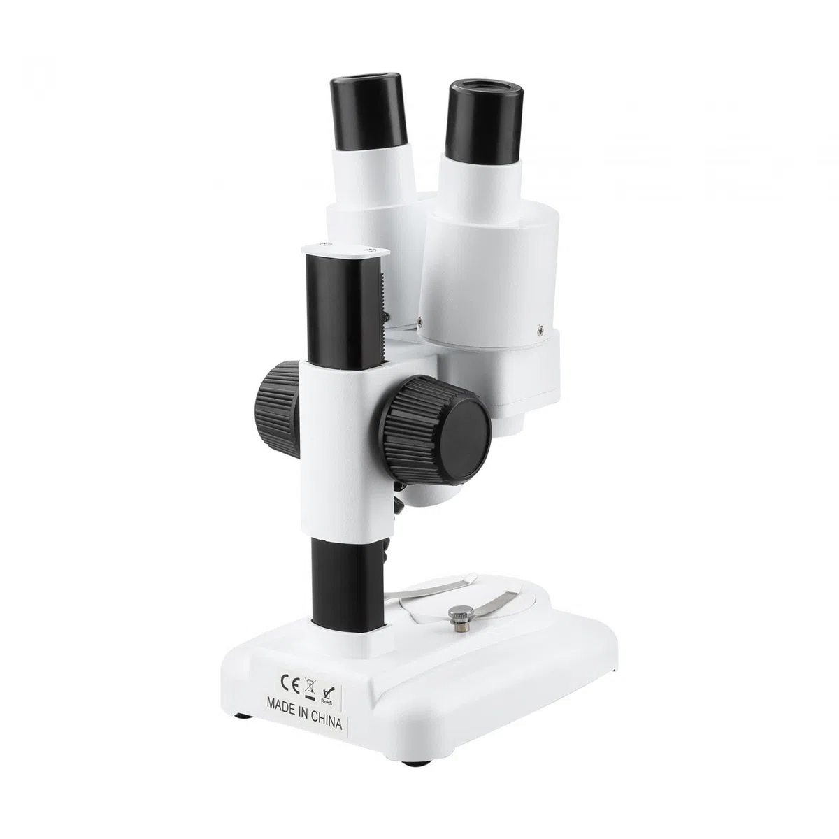 Stéréoscope Instrument Scientifique Binoculaire pour Observation de Spécimens Volumineux Éclairage Double Source Platine Contrastée Idéal pour Étudian, Blanc