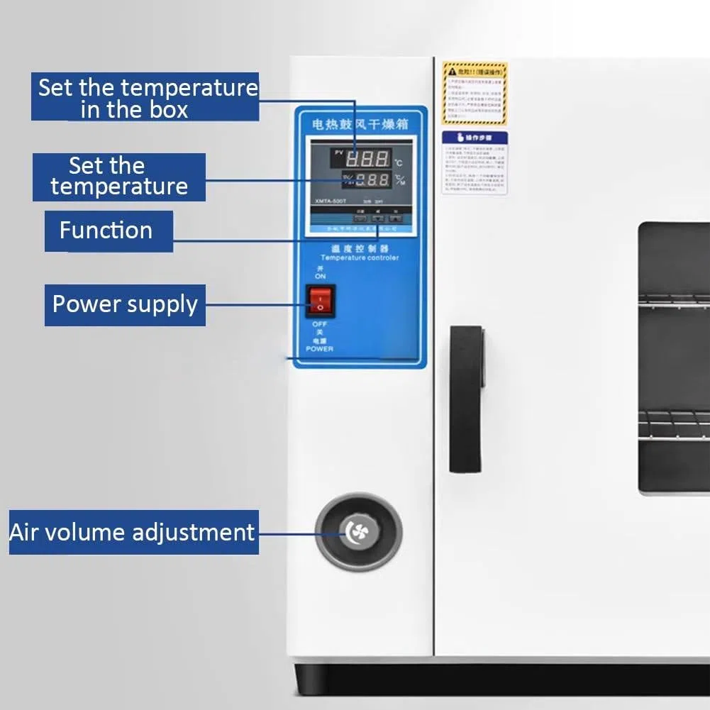 Four de laboratoire, four de séchage à convection à air forcé, 500 W/800 W, souffle à température constante de laboratoire 220 V/RT + 50-280 ℃,16L