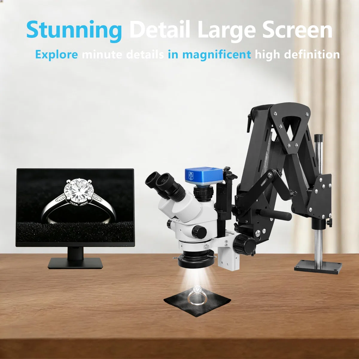 DZQ Microscope trinoculaire bijoux