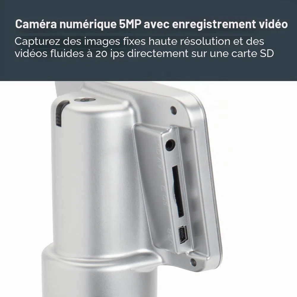 Celestron 44348 Microscope numérique PentaView à écran LCD, grossissement 40x-60x, noir/argenté
