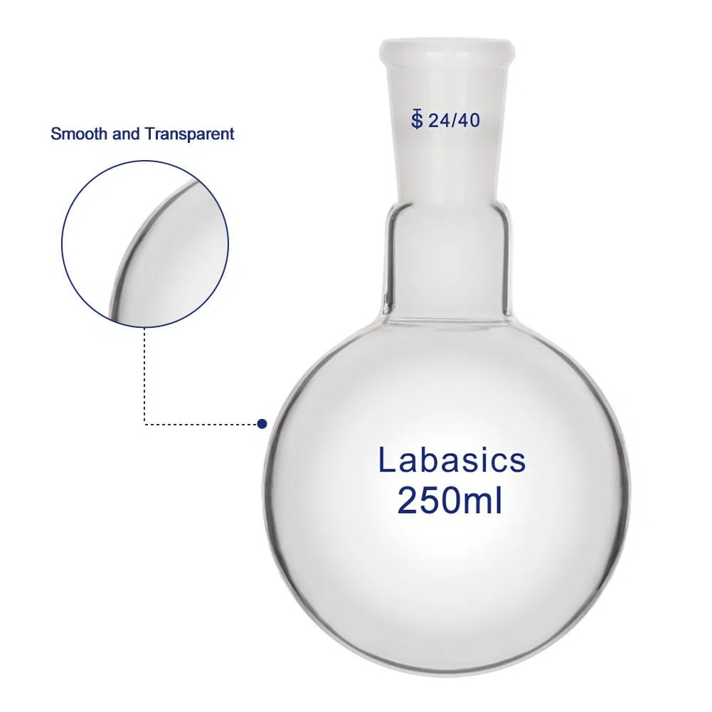 Labasics Kit de Distillation 500 ml, Appareil de Distillation en Verre Borosilicaté pour Extraction, 24/40, Verrerie de Laboratoire